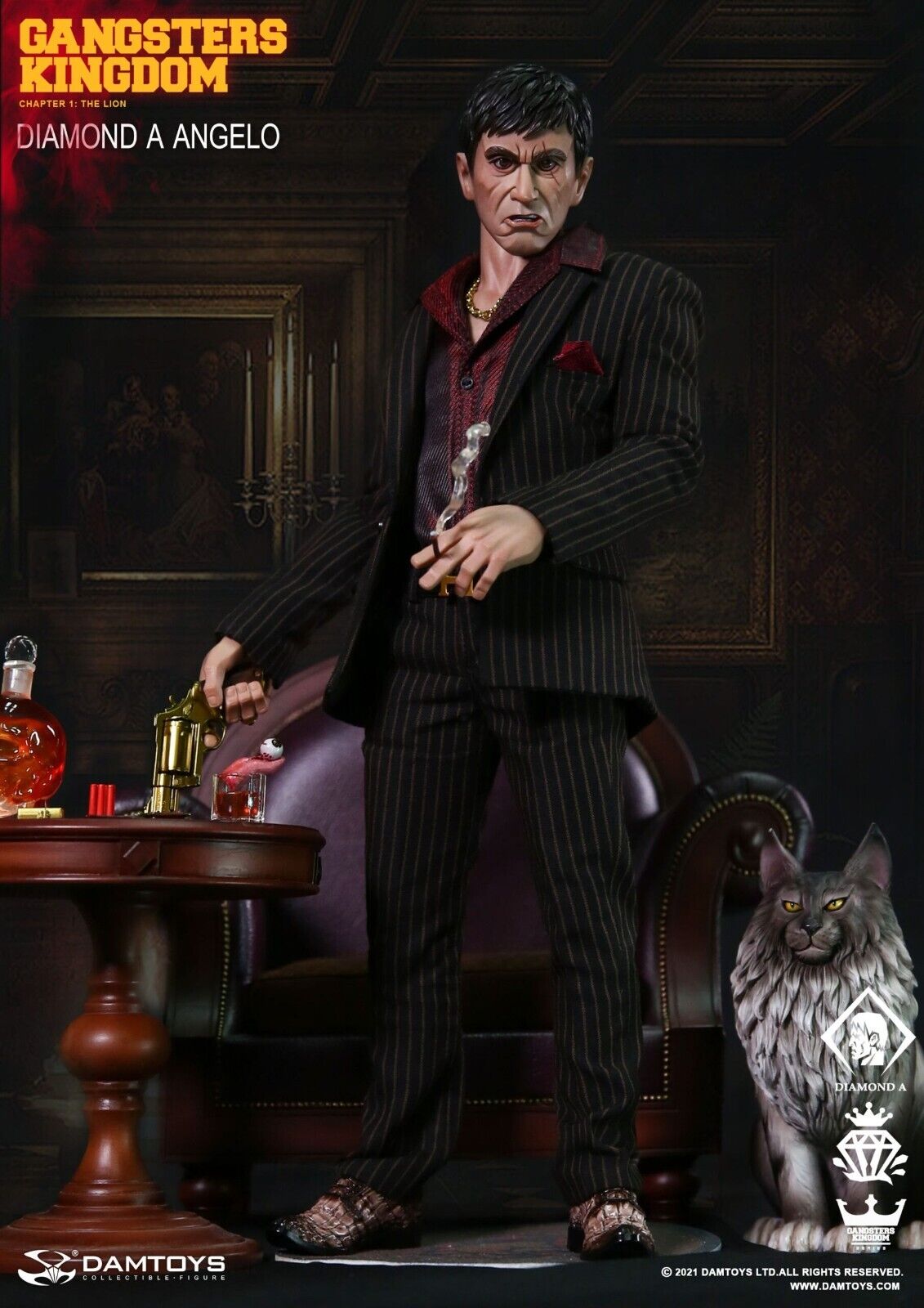 1:6 scale DamToys Gangster's Kingdom Diamond Angelo Cigarette w/ Smoke