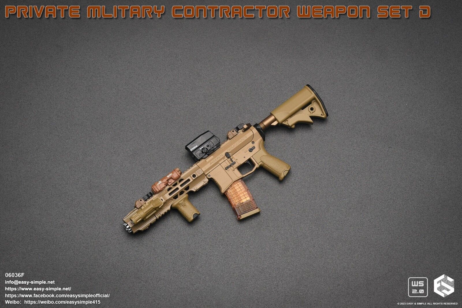 1:6 Easy & Simple Private Military Contractor Weapon Set D Ver. F for 12" Figure