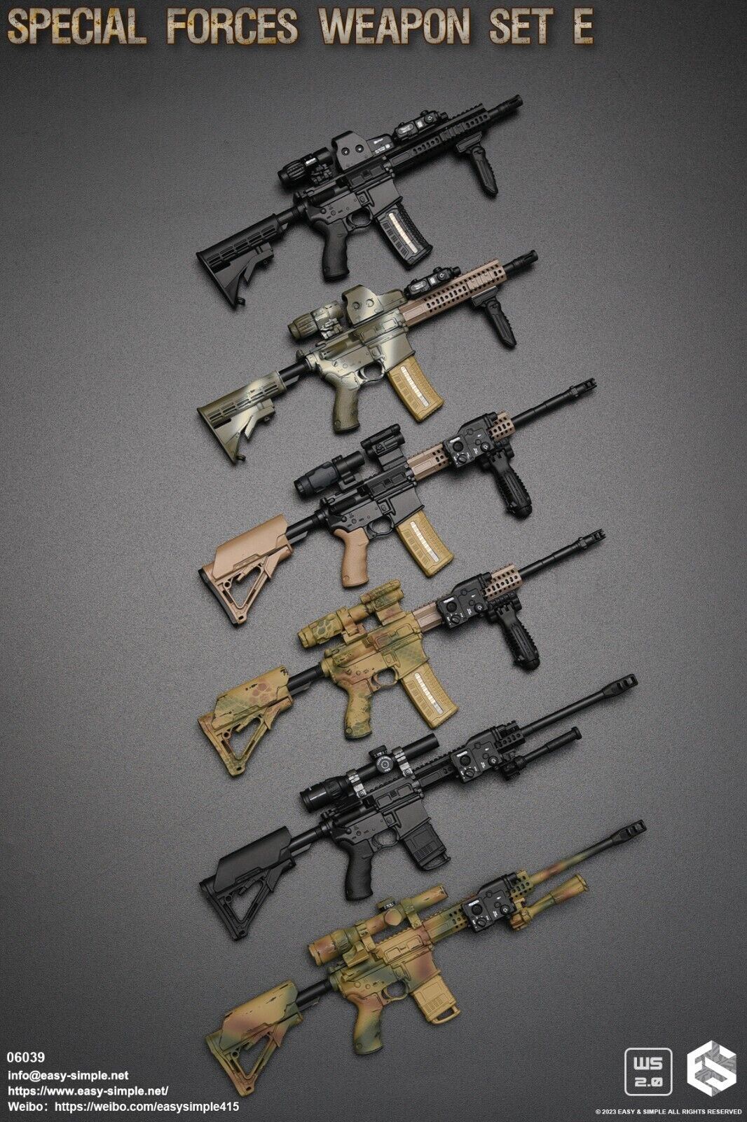 1:6 scale Easy & Simple Special Forces Weapon Set E for 12" Figures 06039C