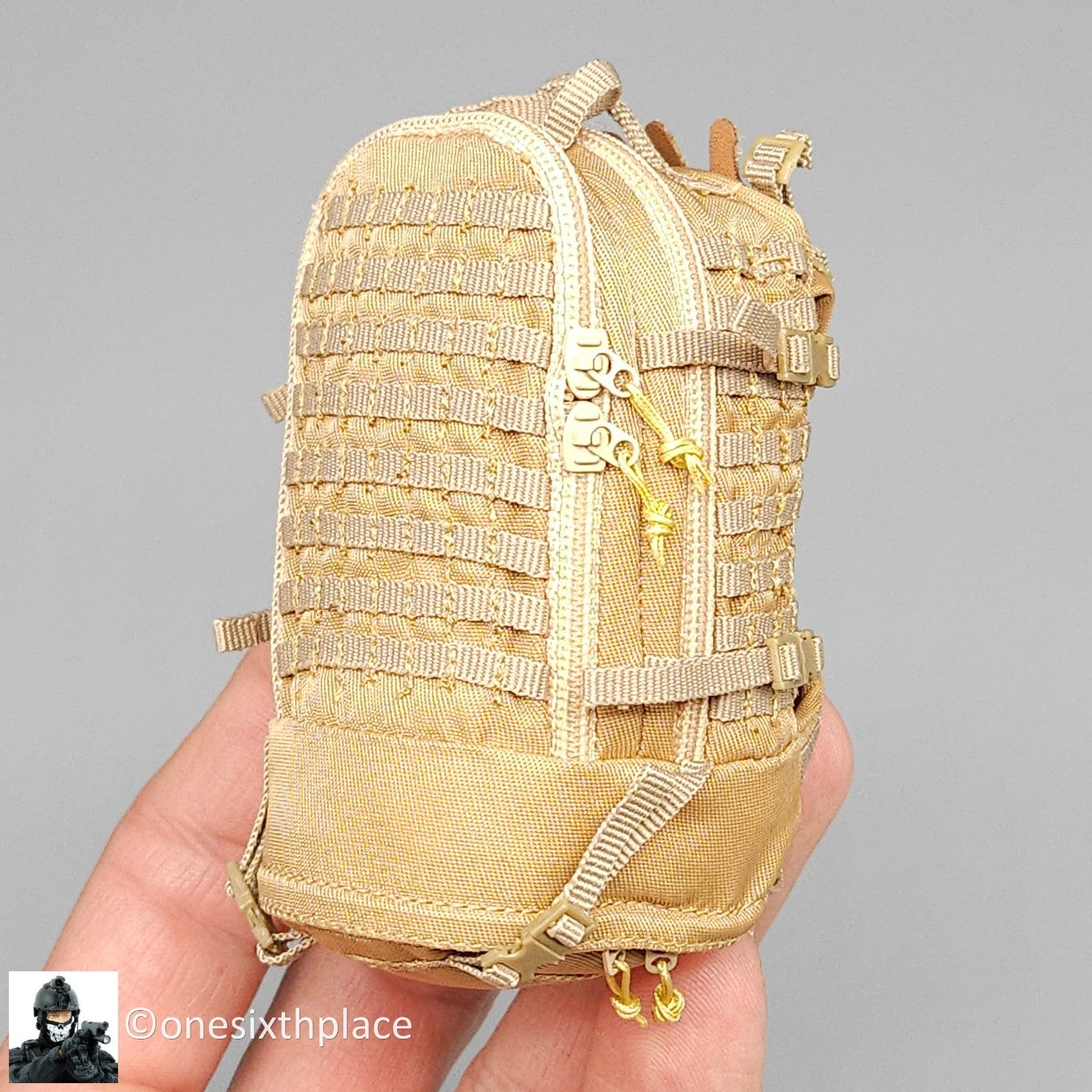1:6 Scale Flagset Female USMC Dog Trainer Tan Backpack for 12" Figures
