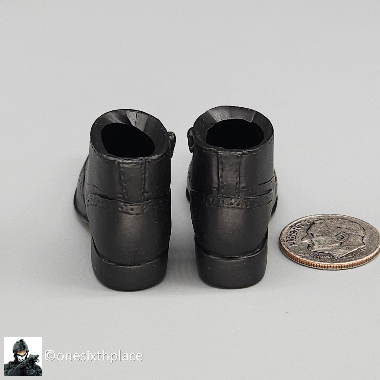 1:6 scale Triad Toys Mens Dress Boots Shoes (Foot Type) for 12" Figures