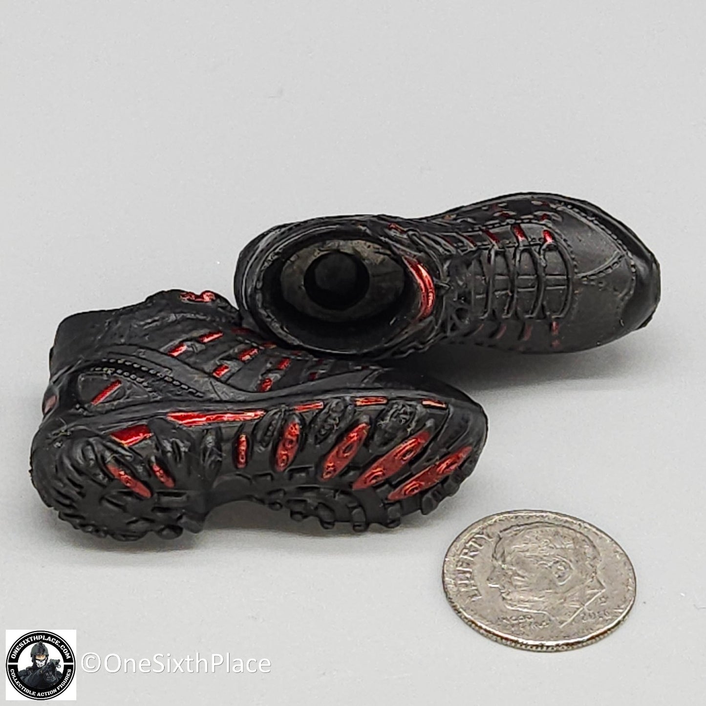 1:6 scale Fire Girl Female CQB Tactical Agent Black Red Boots for 12" Figures