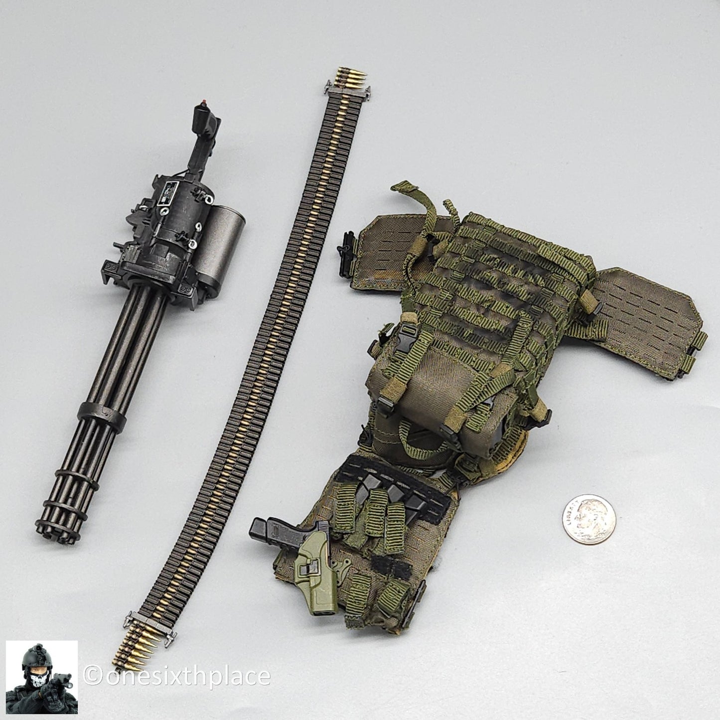 1:6 Easy & Simple CBI Enforcer Yuri M134 Minigun w/ Plate Carrier Set 12" Figure