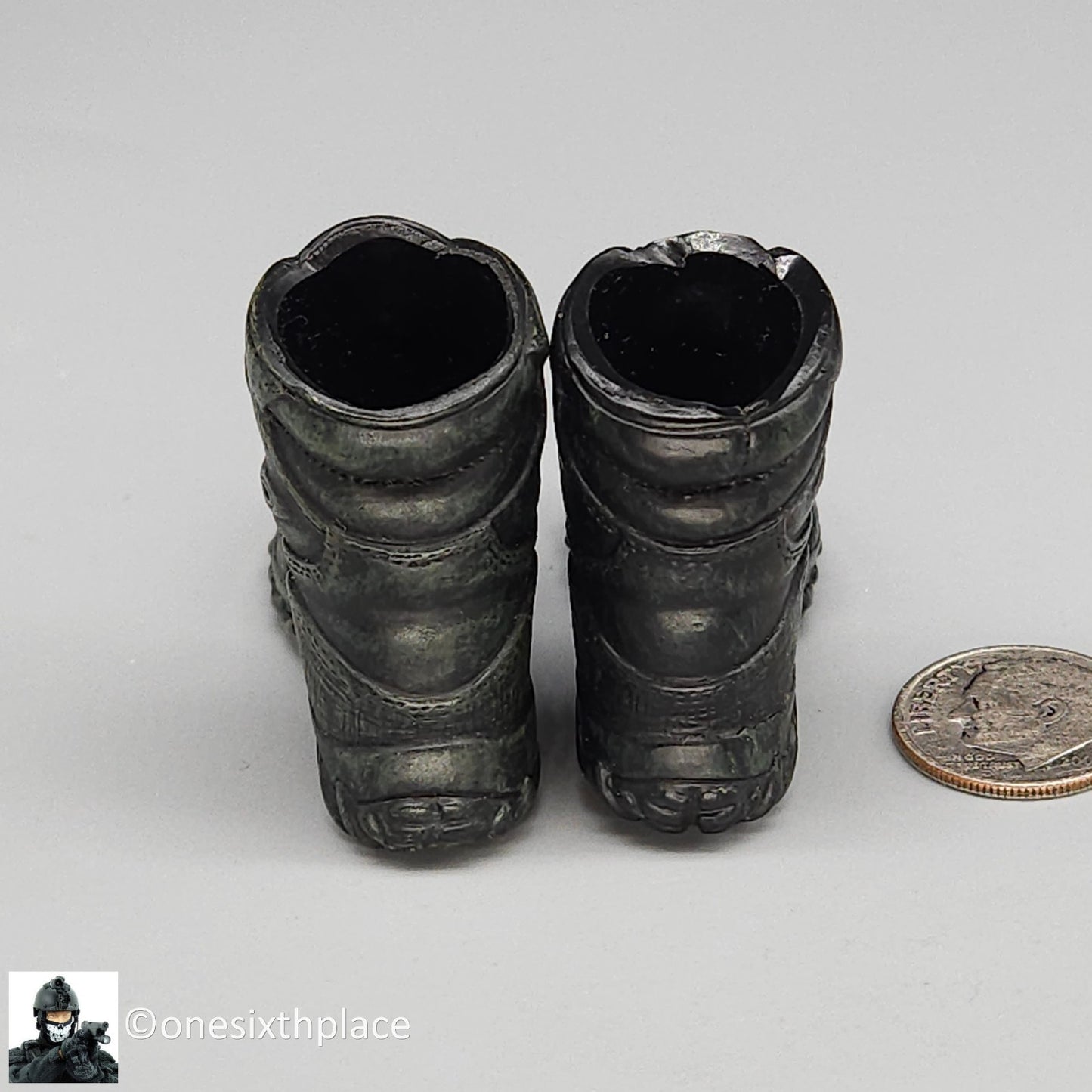 1:6 scale ExperToys Ranger Molded Black Oakley Boots (Foot Type) for 12" Figures