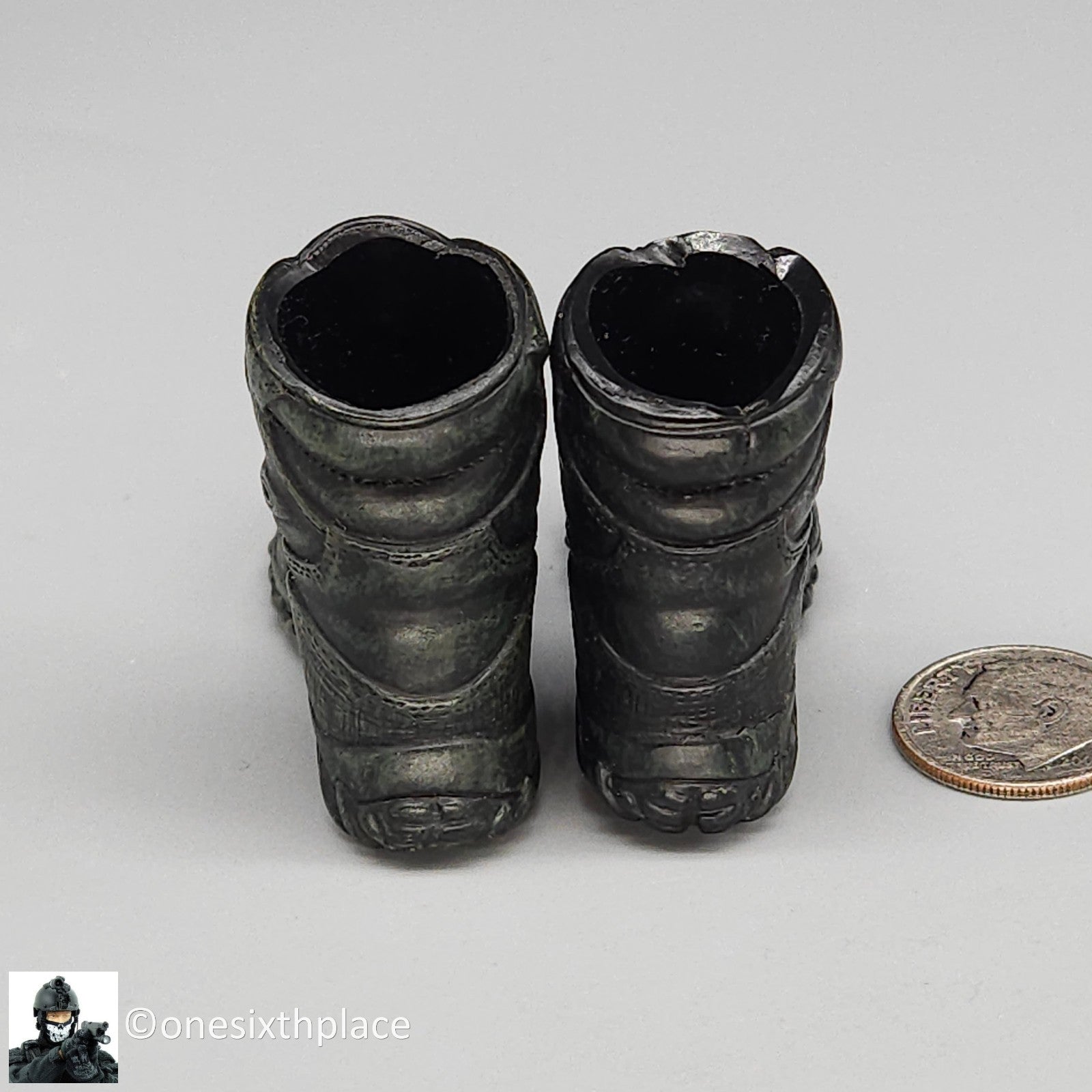 1:6 scale ExperToys Ranger Molded Black Oakley Boots (Foot Type) for 12" Figures