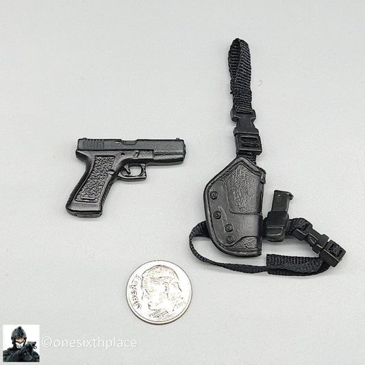 1:6 scale BBI SWAT Team Barret Metal Pistol w/ Leg Holster for 12" Figures