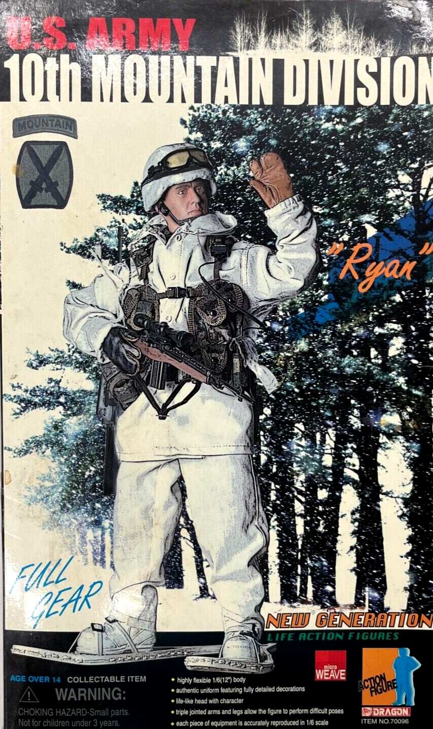 1:6 Dragon 10th Mountain Div Ryan Winter Gloved Hands for 12" Figures