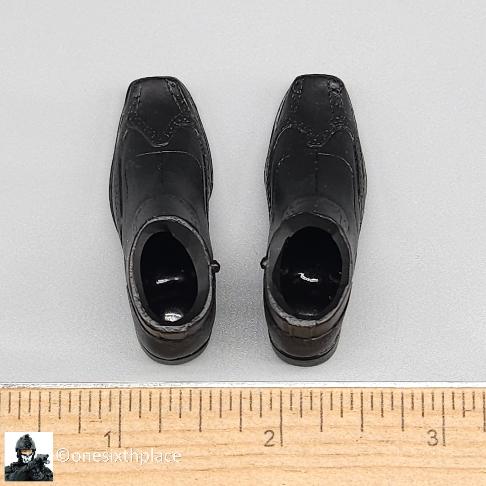 1:6 scale Triad Toys Mens Dress Boots Shoes (Foot Type) for 12" Figures