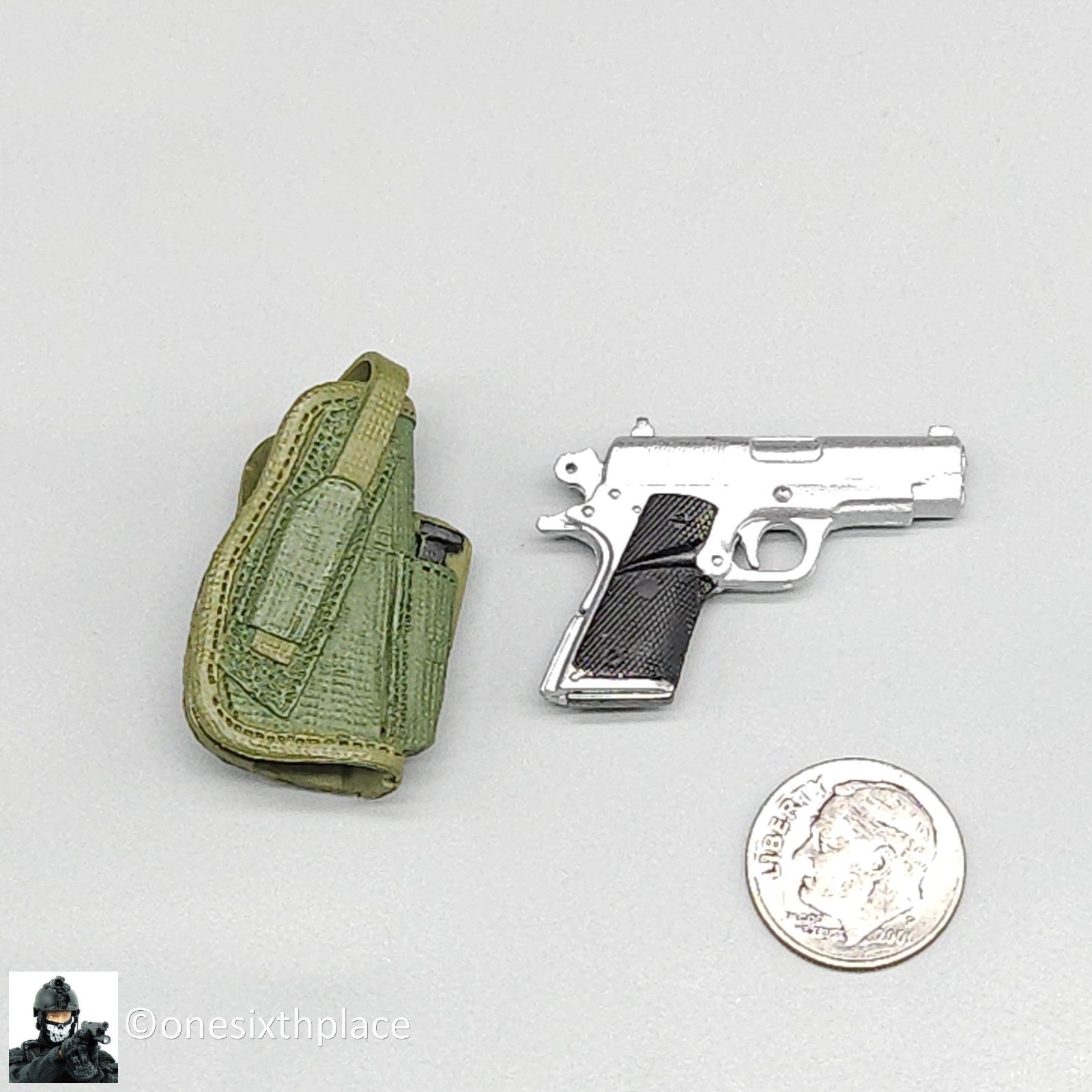 1:6 scale Dragon CIA Agent Jones Pistol w/ Holster for 12" Figures