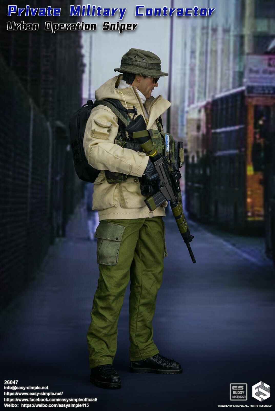 1:6 Easy & Simple PMC Urban Operation Sniper Green Pants for 12" Figures