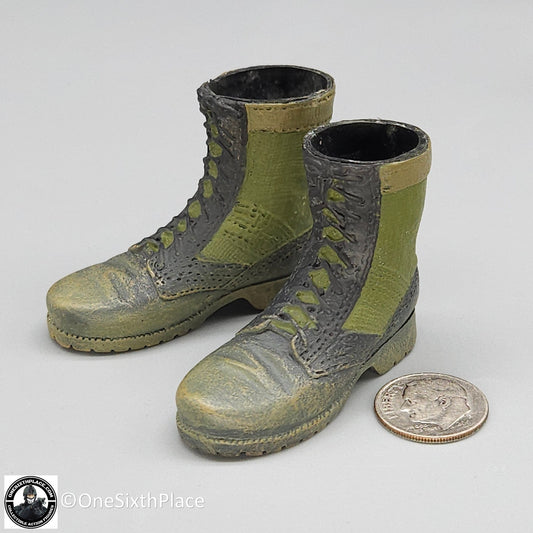 1:6 scale Dragon Vietnam US Lt Col Moore Jungle Boots (Foot Type) for 12" Figure