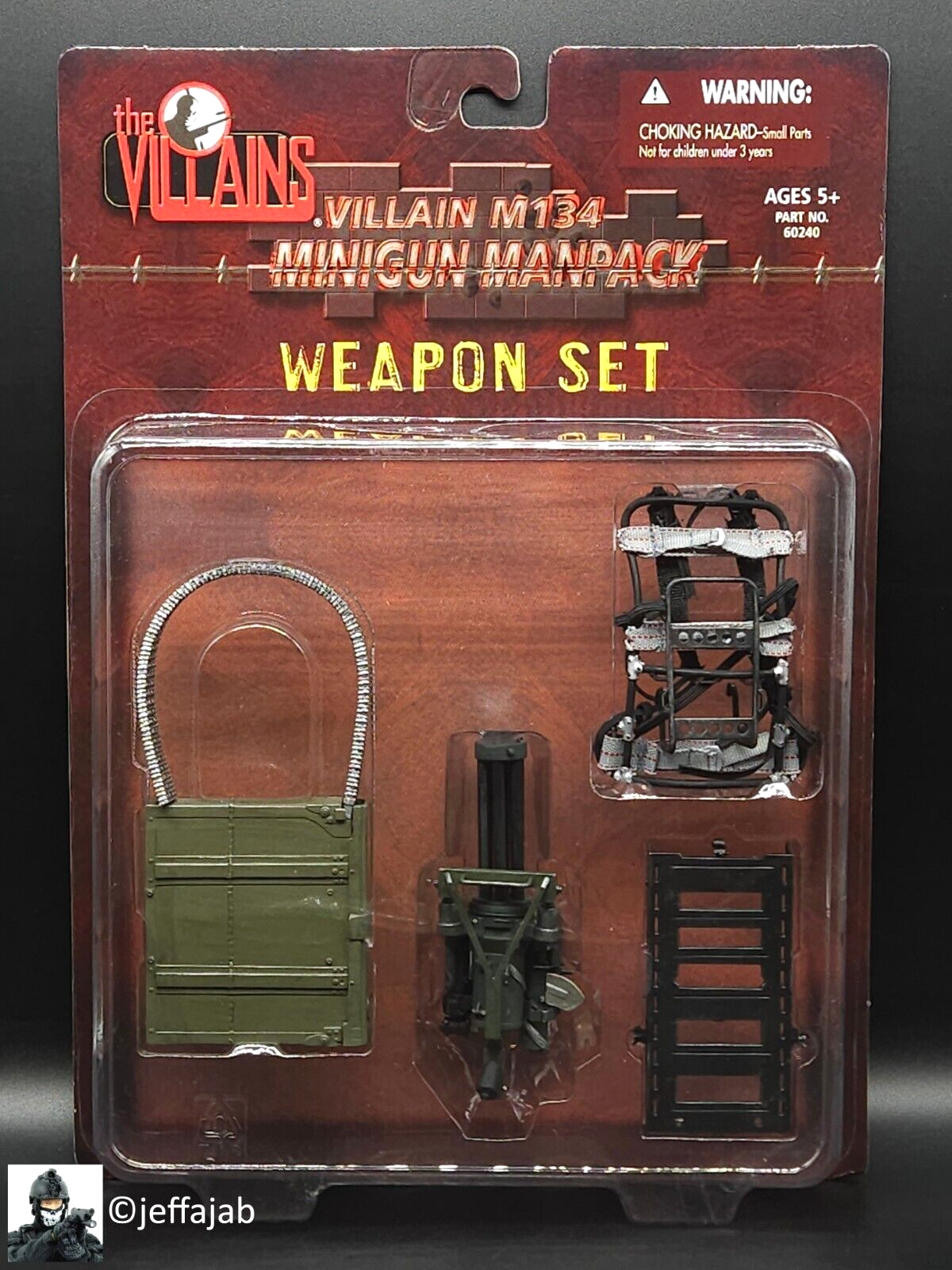 1:6 Villains M134 Minigun Manpack Weapon Set for 12" Action Figures