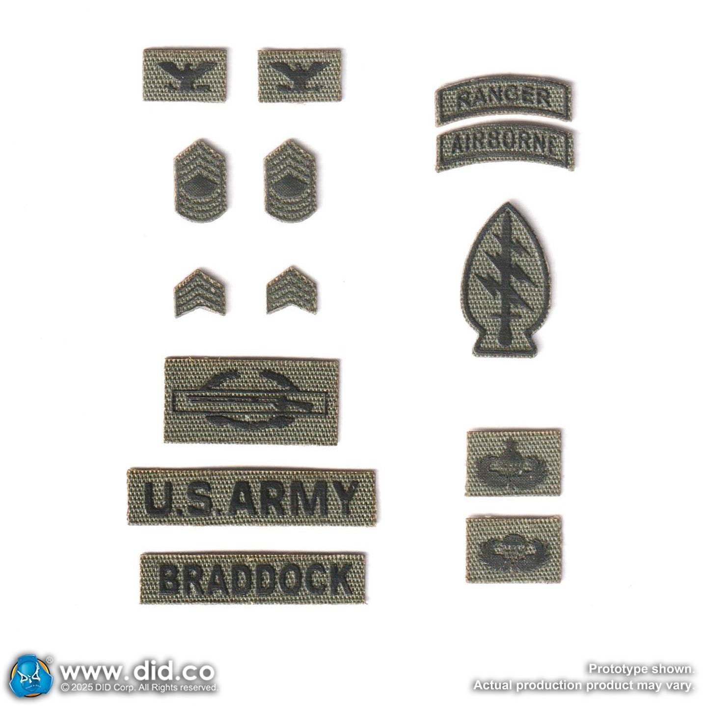 1:6 scale DiD Vietnam US Army Colonel James Uniform Patches for 12" Figures