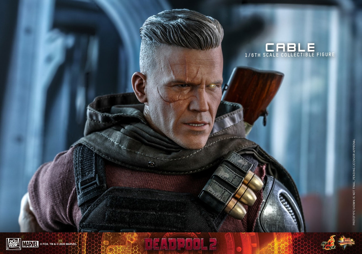1:6 scale Hot Toys Deadpool 2 Cable Burgundy Torn T-Shirt for 12" Figures MMS583
