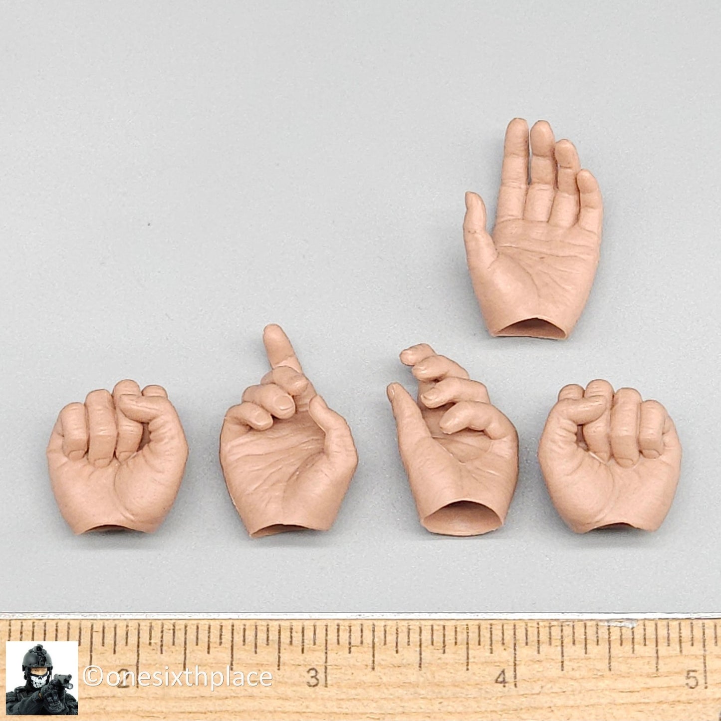 1:6 scale Soldier Story 6.0 Body Male Nude Hands (x5) for 12" Figures