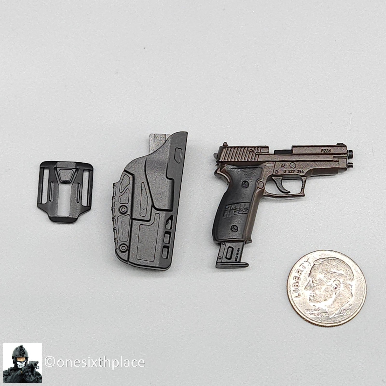 1:6 Easy & Simple PMC Sig Pistol w/ Belt Holster for 12" Figures