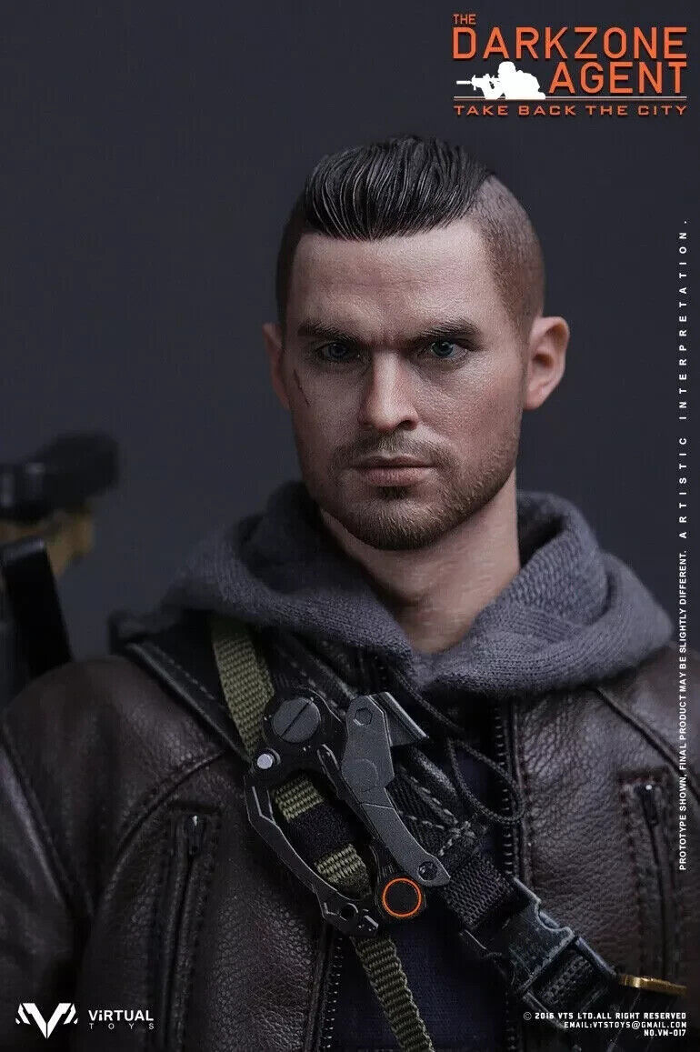 1:6 scale Darkzone Agent Molded Black Boots (Peg Type) for 12" Figures