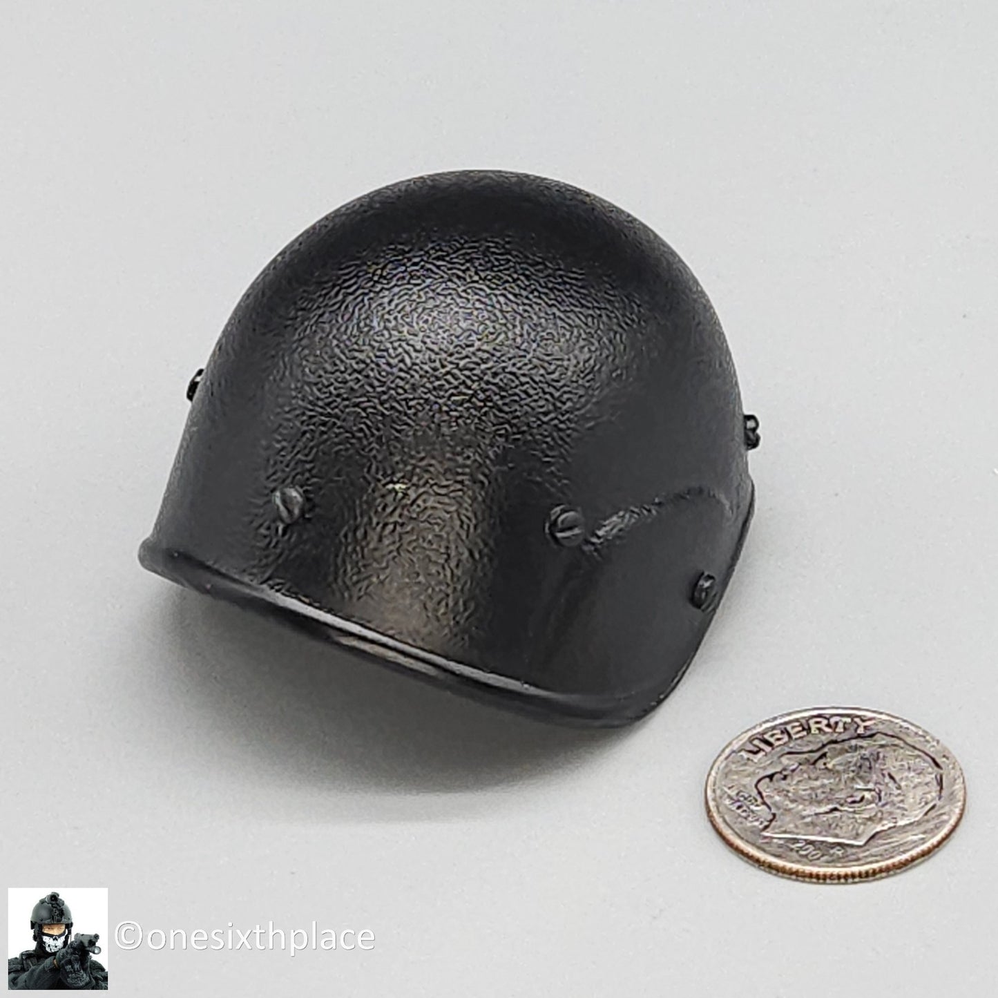 1:6 scale BBI SWAT Team Barret Black Metal PASGT Helmet for 12" Figures