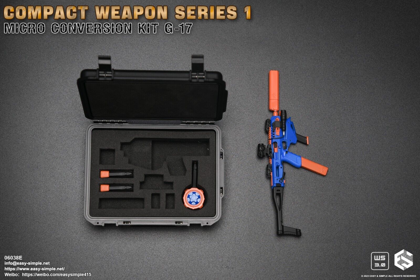 1:6 scale Easy & Simple Compact Weapons #1 - Micro Conversion Set E Blue PDW