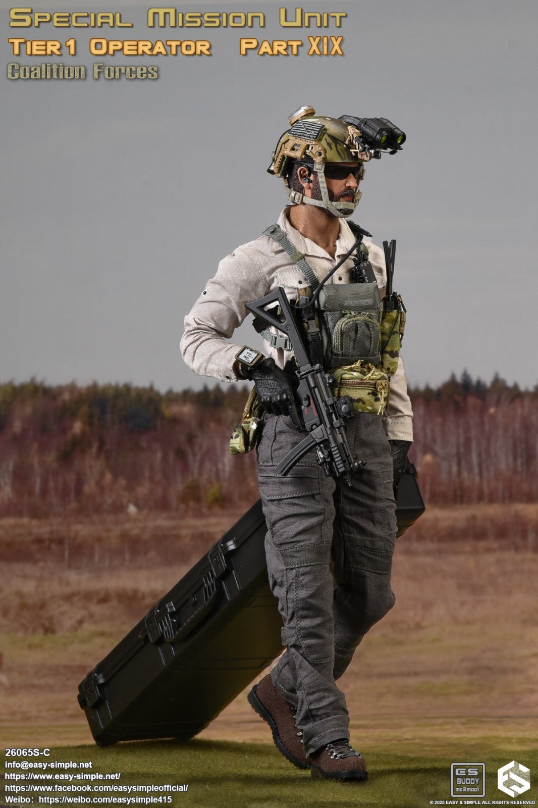 1:6 Easy & Simple Coalition Forces 1745 Air Long Weapon Case 12" Figures 26065SC