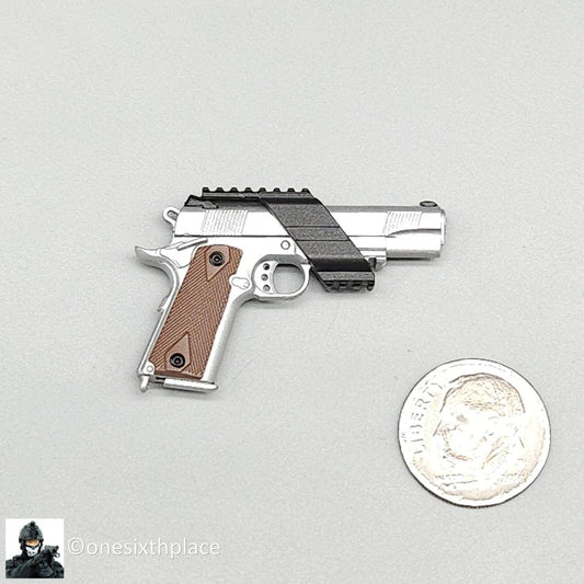 1:6 Easy & Simple PMC Weapon Set C Silver Tactical 1911 Pistol for 12" Figures