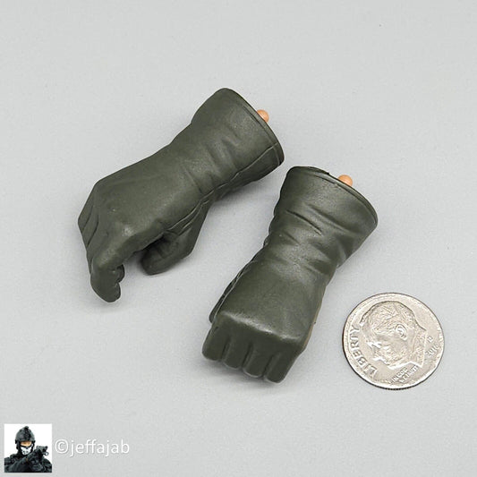 1:6 Dragon Green Gloved Hands for 12" Figures SEAL Pilot