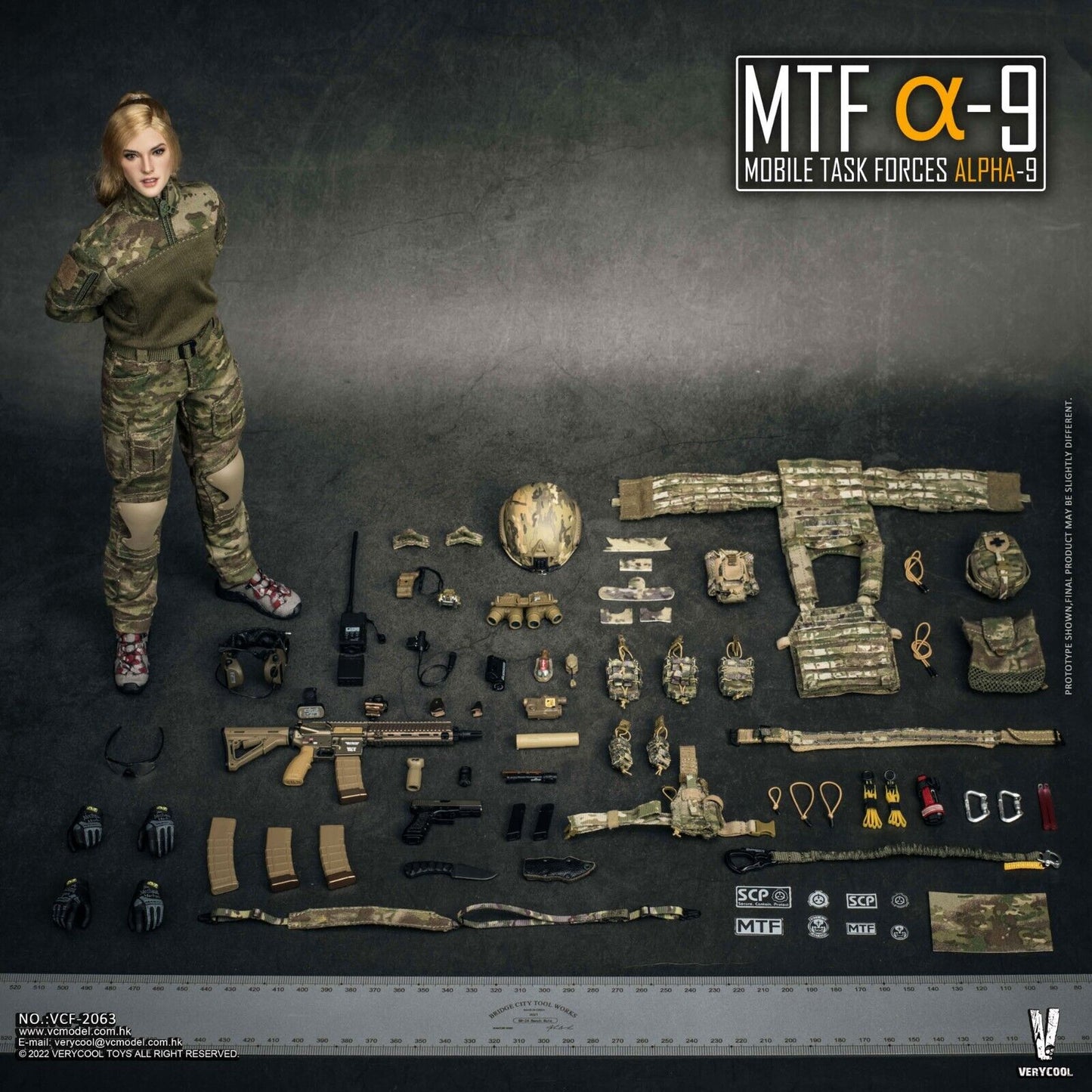 1:6 Very Cool Female Mobile Task Force Alpha-9 Combat Knife for 12" Figures