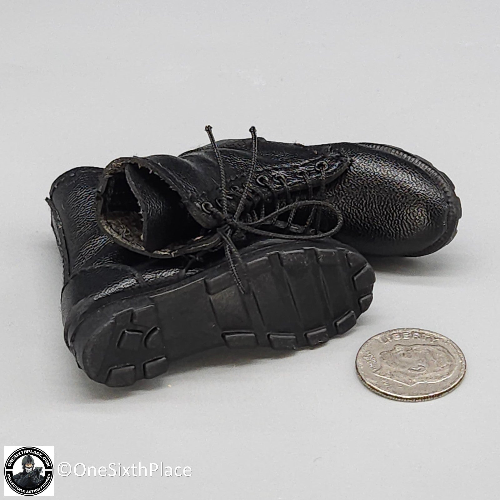 1:6 scale Whoho Toys Vietnam 173rd Airborne LRRP Black Boots for 12" Figures