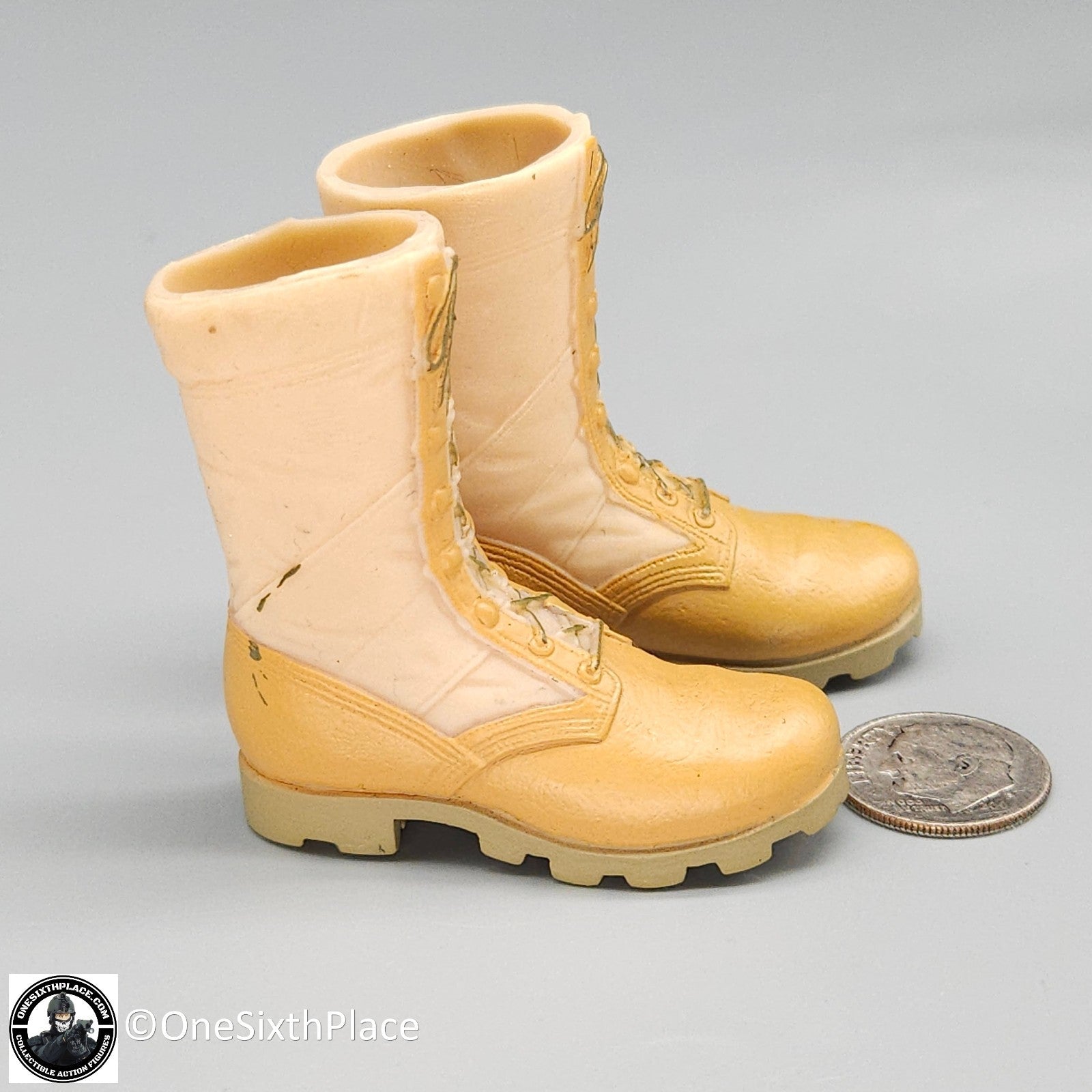 1:6 scale Hasbro GI Joe 2-Color Desert Combat Boots for 12" Figures