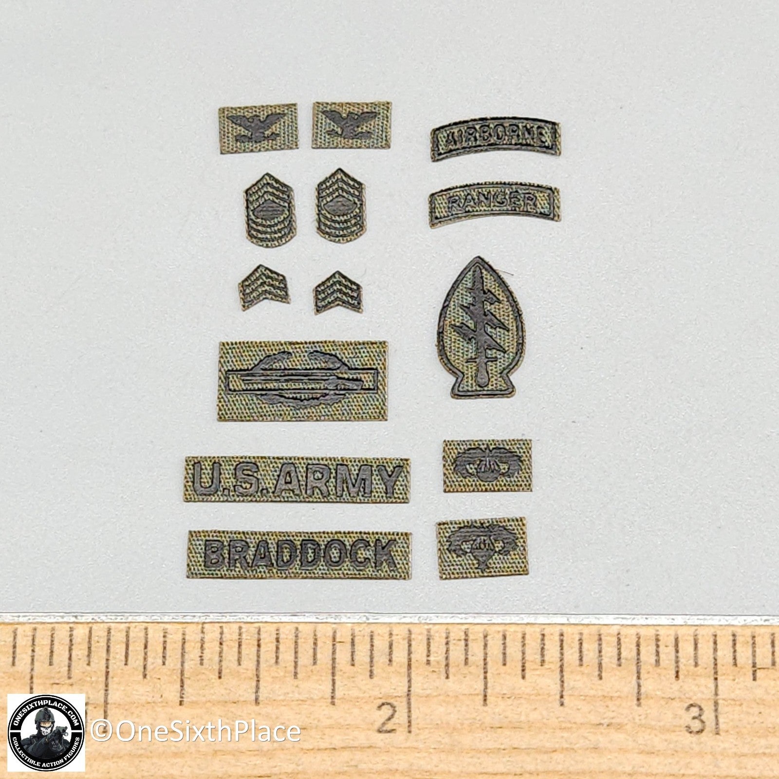 1:6 scale DiD Vietnam US Army Colonel James Uniform Patches for 12" Figures