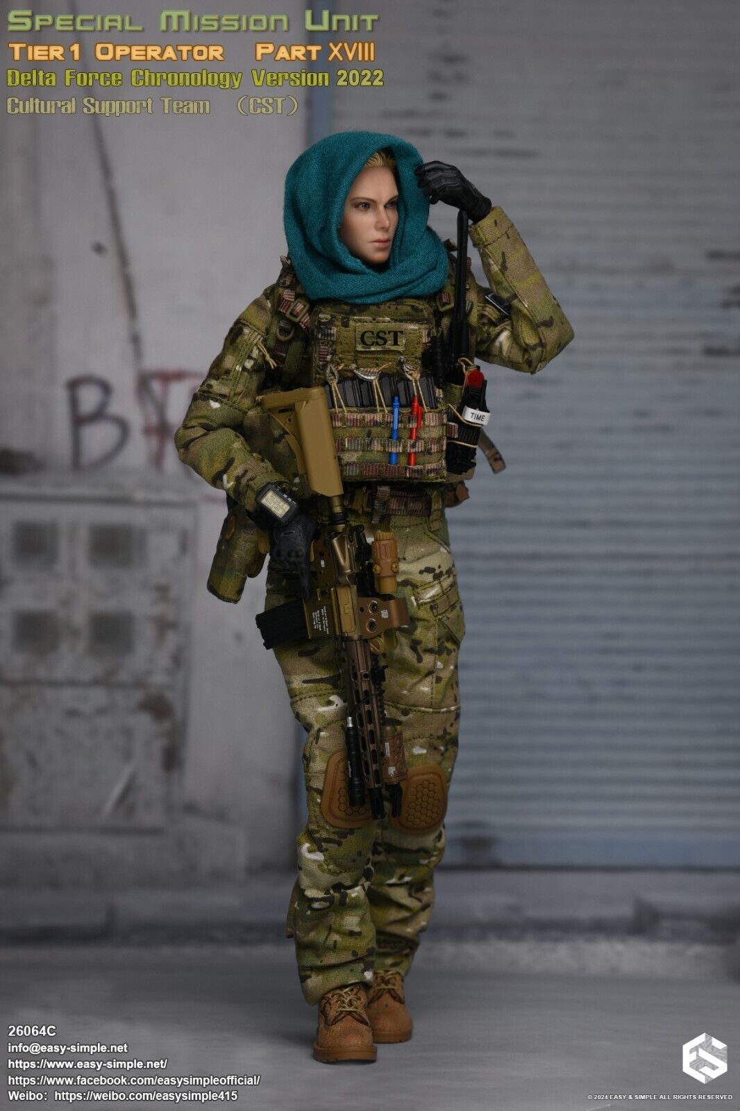 1:6 Easy & Simple Delta Force 2022 Female Cultural Support Team CST Shemagh