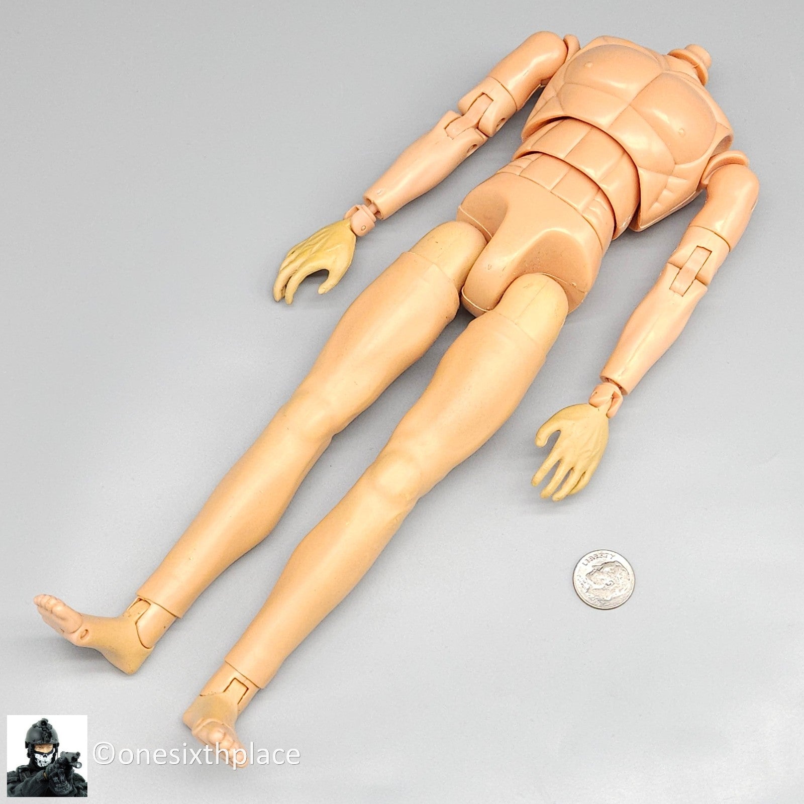 1:6 DiD Gen 1 Male Nude Body with Bendy Hands & Rubber Legs for 12" Figures