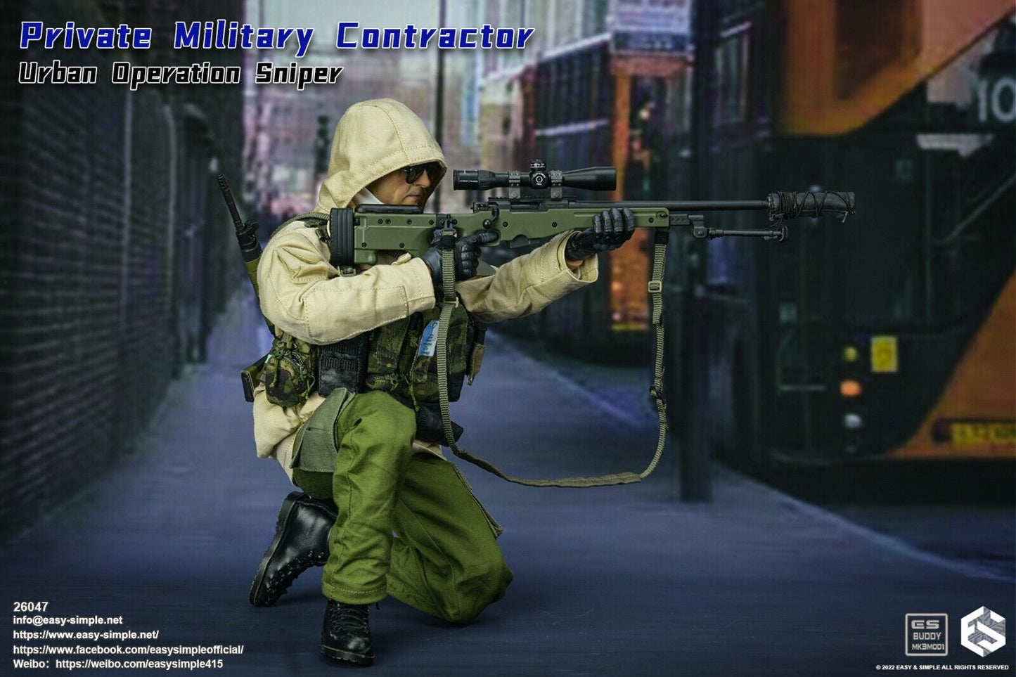 1:6 Easy & Simple PMC Urban Operation Sniper AWS Sniper Rifle for 12" Figures