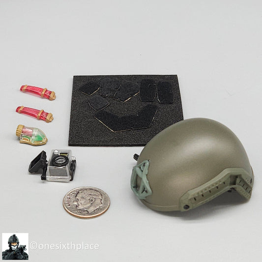 1:6 scale Easy & Simple PMC Weapon Specialist OD Helmet w/ Camera