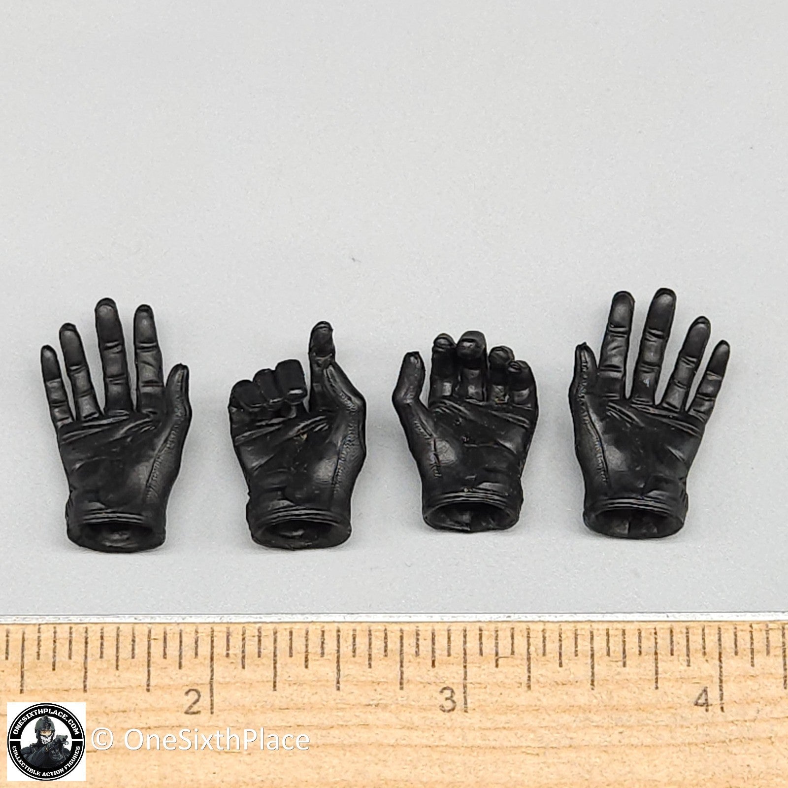 1:6 scale Flagset Female Black Mechanix Gloved Hands for 12" Figures