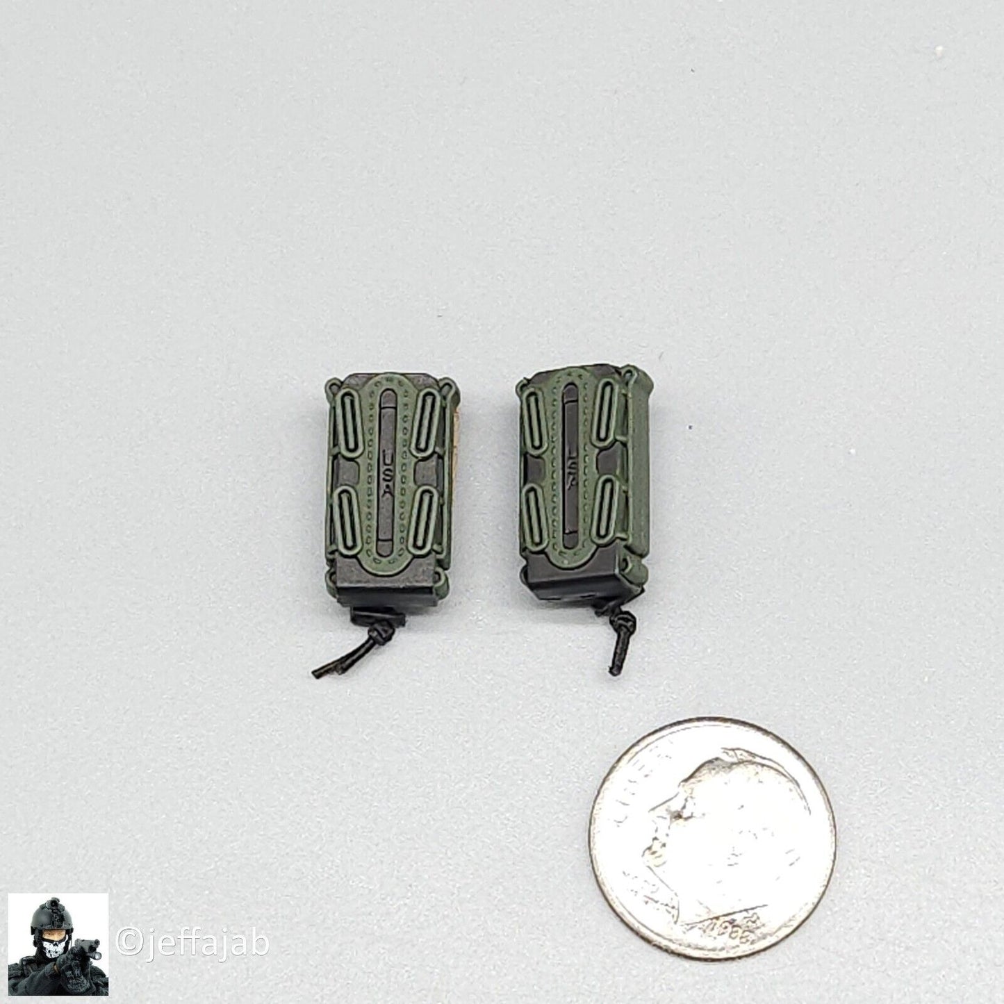 1:6 Easy & Simple 10th Special Forces Group Green Pistol Mag Ammo Pouch (x2)