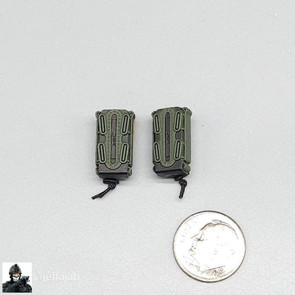 1:6 Easy & Simple 10th Special Forces Group Green Pistol Mag Ammo Pouch (x2)