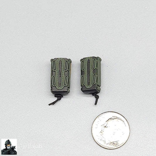 1:6 Easy & Simple 10th Special Forces Group Green Pistol Mag Ammo Pouch (x2)