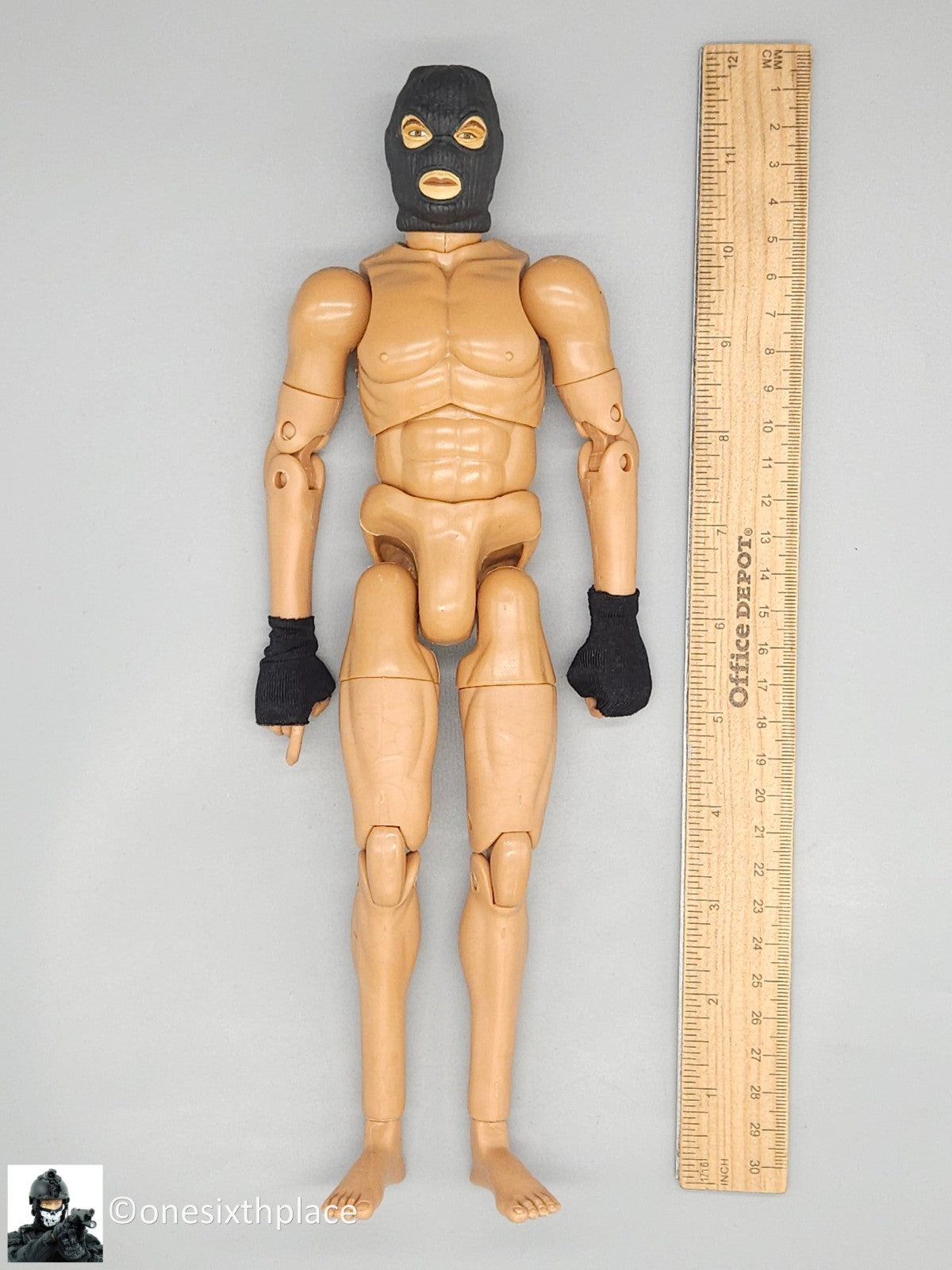 1:6 Ultimate Soldier Bad Guy Terrorist Masked Male Nude Body for 12" Figures