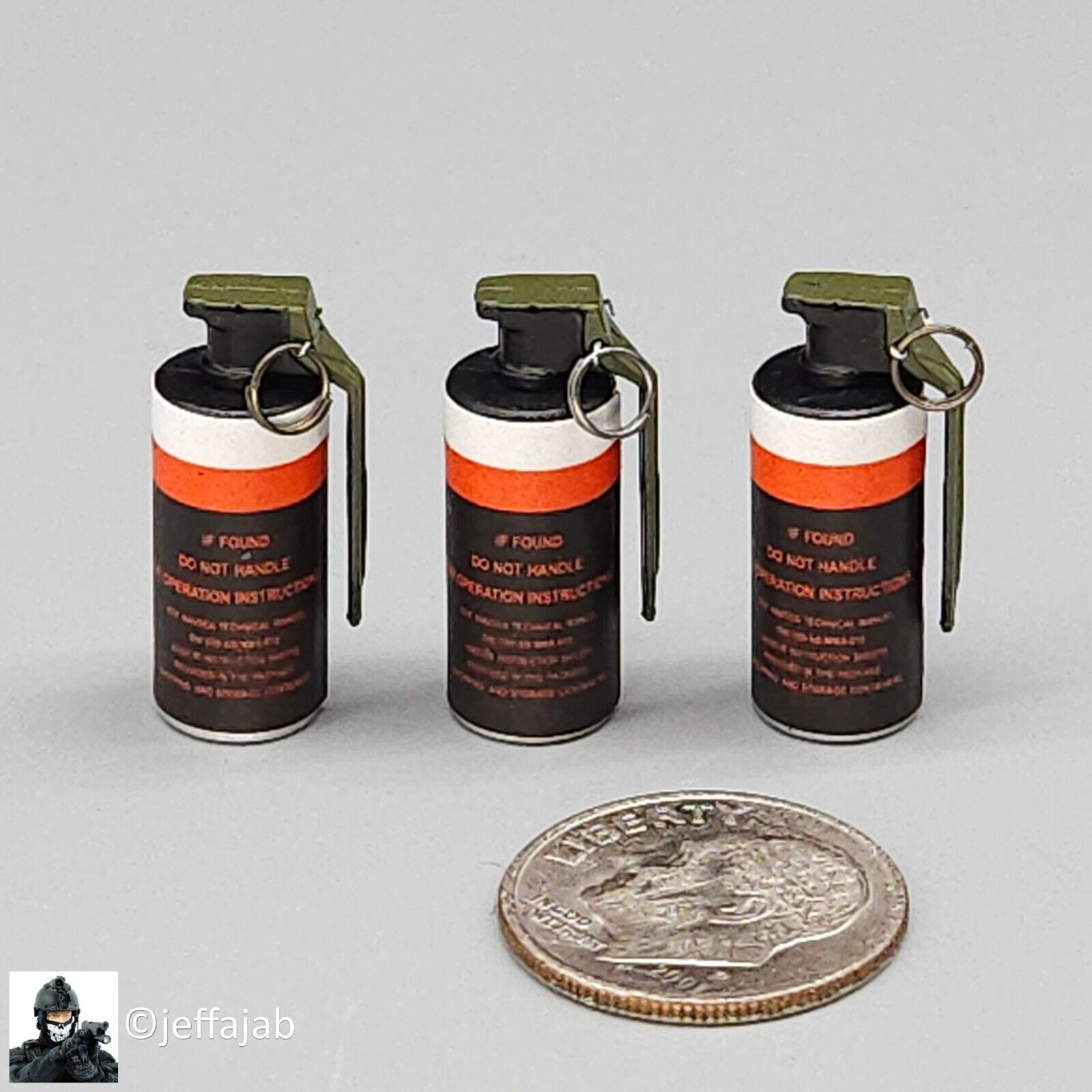 1:6 Easy & Simple Delta Force Chronology 2006 Stun Grenade (x3) for 12" Figures