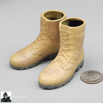 1:6 Dragon Modern Desert Combat Boots Style #2 (Foot Type) for 12" Figures