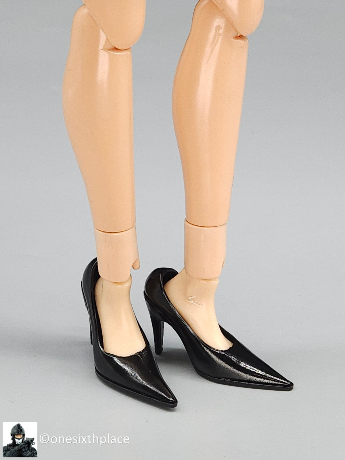 1:6 Triad Toys Female Black High Heels Shoes Style C (Tall Heel) for 12" Figure