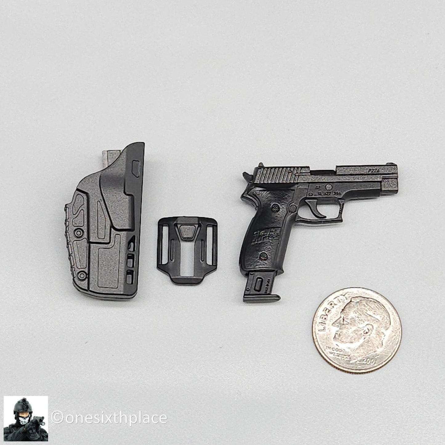 1:6 Easy & Simple PMC Sig Pistol w/ Belt Holster for 12" Figures 06042D