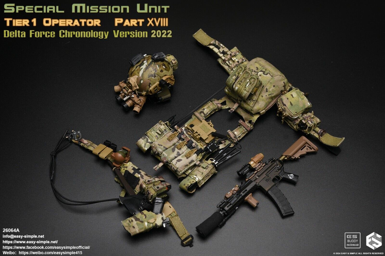 1:6 scale Easy & Simple Delta Force Chronology 2022 Ver. A HK416 Rifle Set