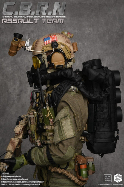 1:6 Easy & Simple CBRN Assault Team Respirator Backpack & Gas Mask 12" Figures