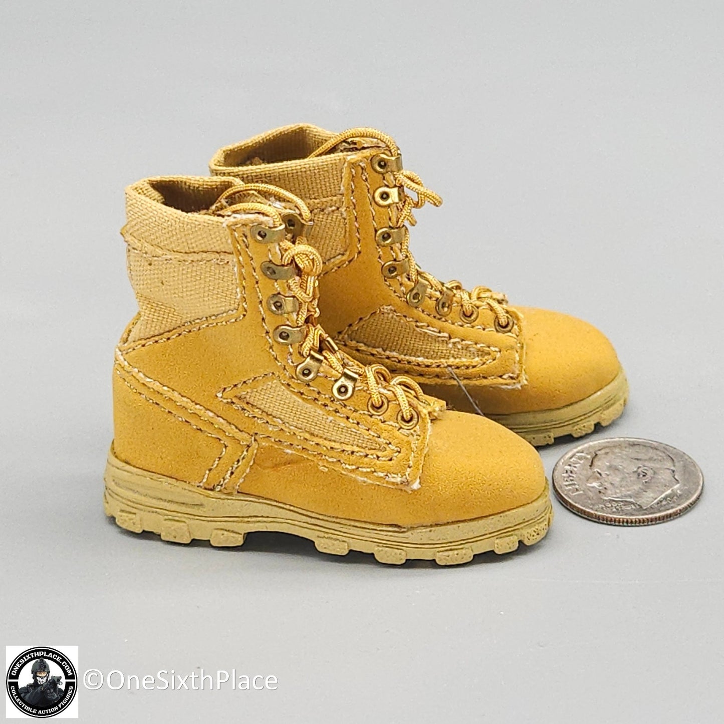 1:6 scale DiD US Army ACU Combat Uniform Tan Boots (Foot Type) for 12" Figures