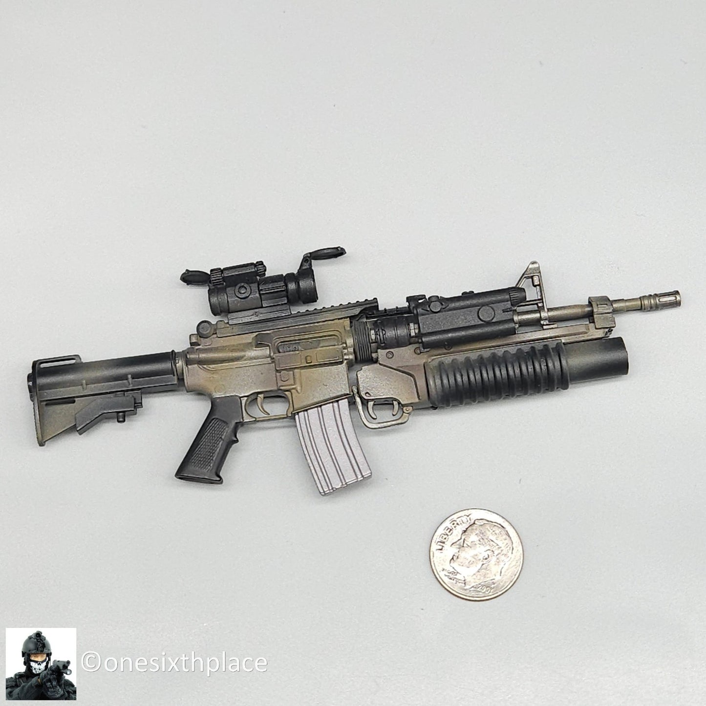 1:6 scale Dragon Camo M4 Rifle w/ M203 Grenade Launcher for 12" Figures