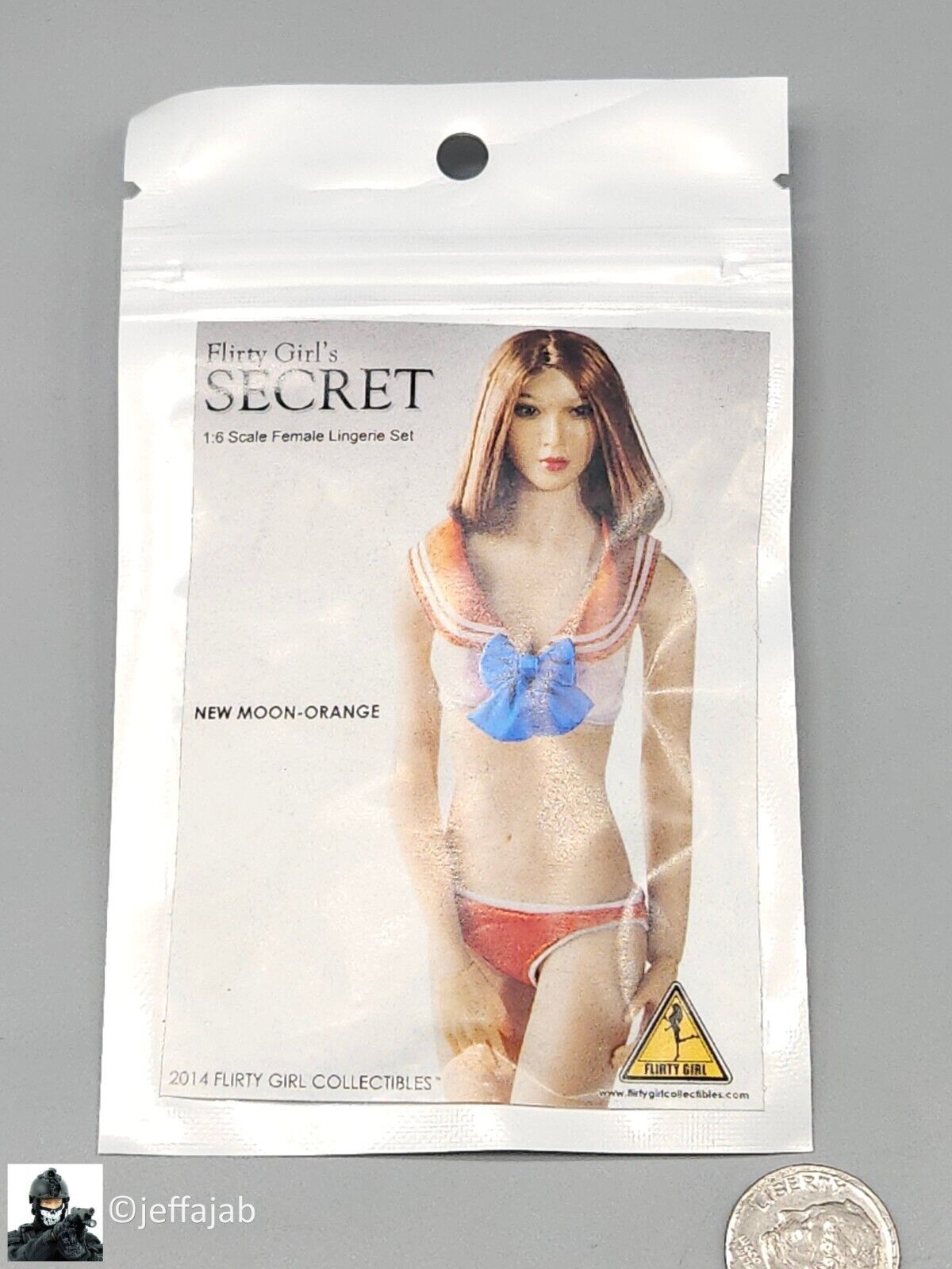 1:6 Flirty Girl New Moon Orange Female Lingerie Set for 12" Figures