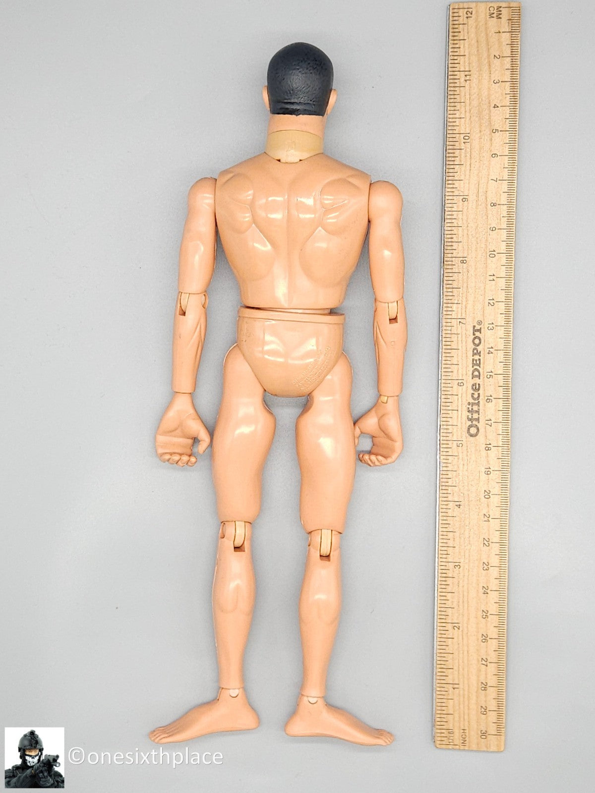 1:6 scale Hasbro GI Joe 1996 Male Nude Body Black Hair Brown Eyes 12" Figure