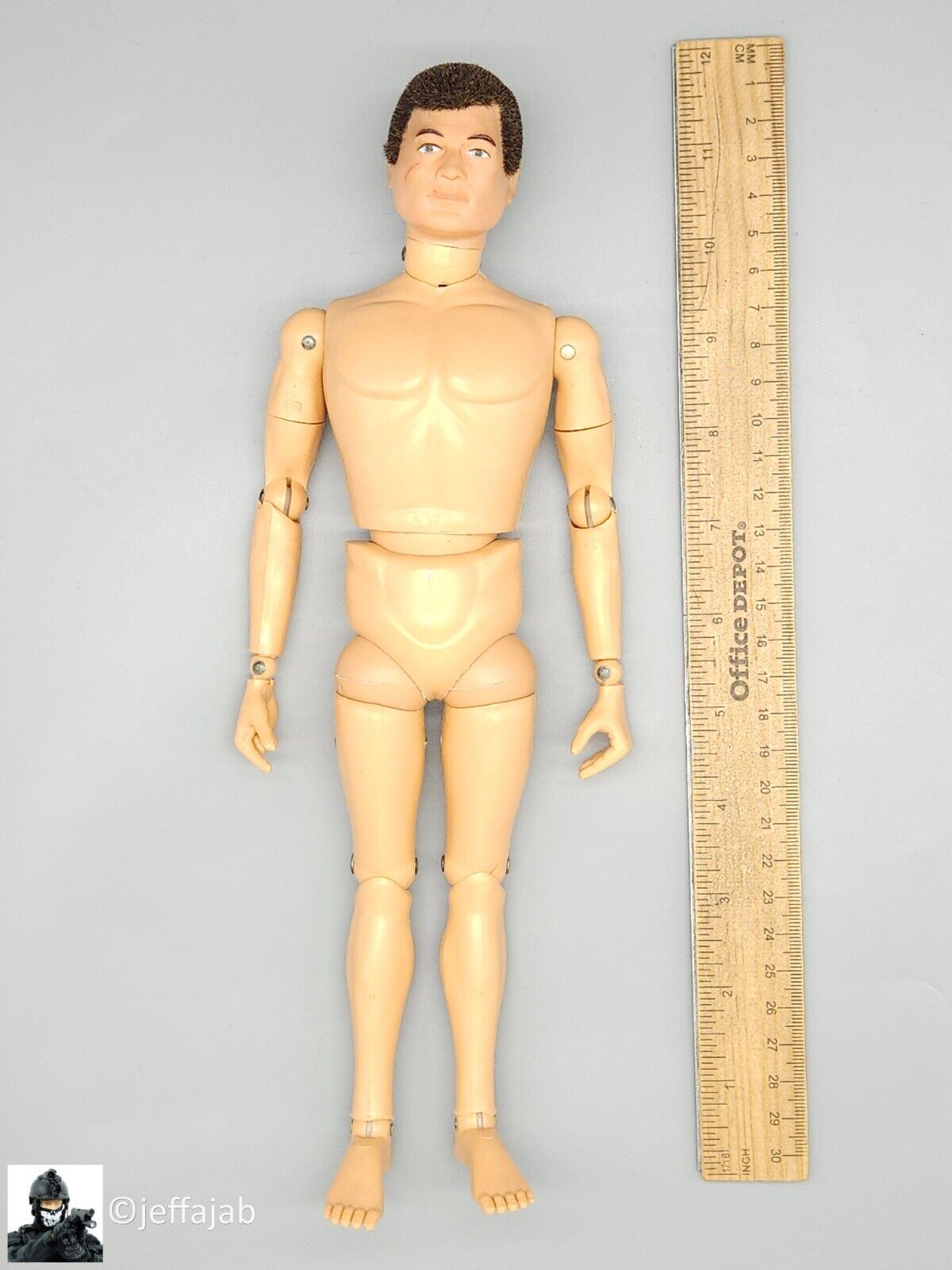 Vintage 1964 1970s Hasbro GI Joe Man of Action w/ Flocked Hair 12" Figure